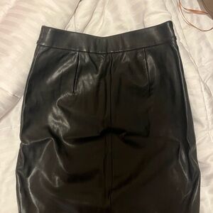 Elegant Black Leather Skirt